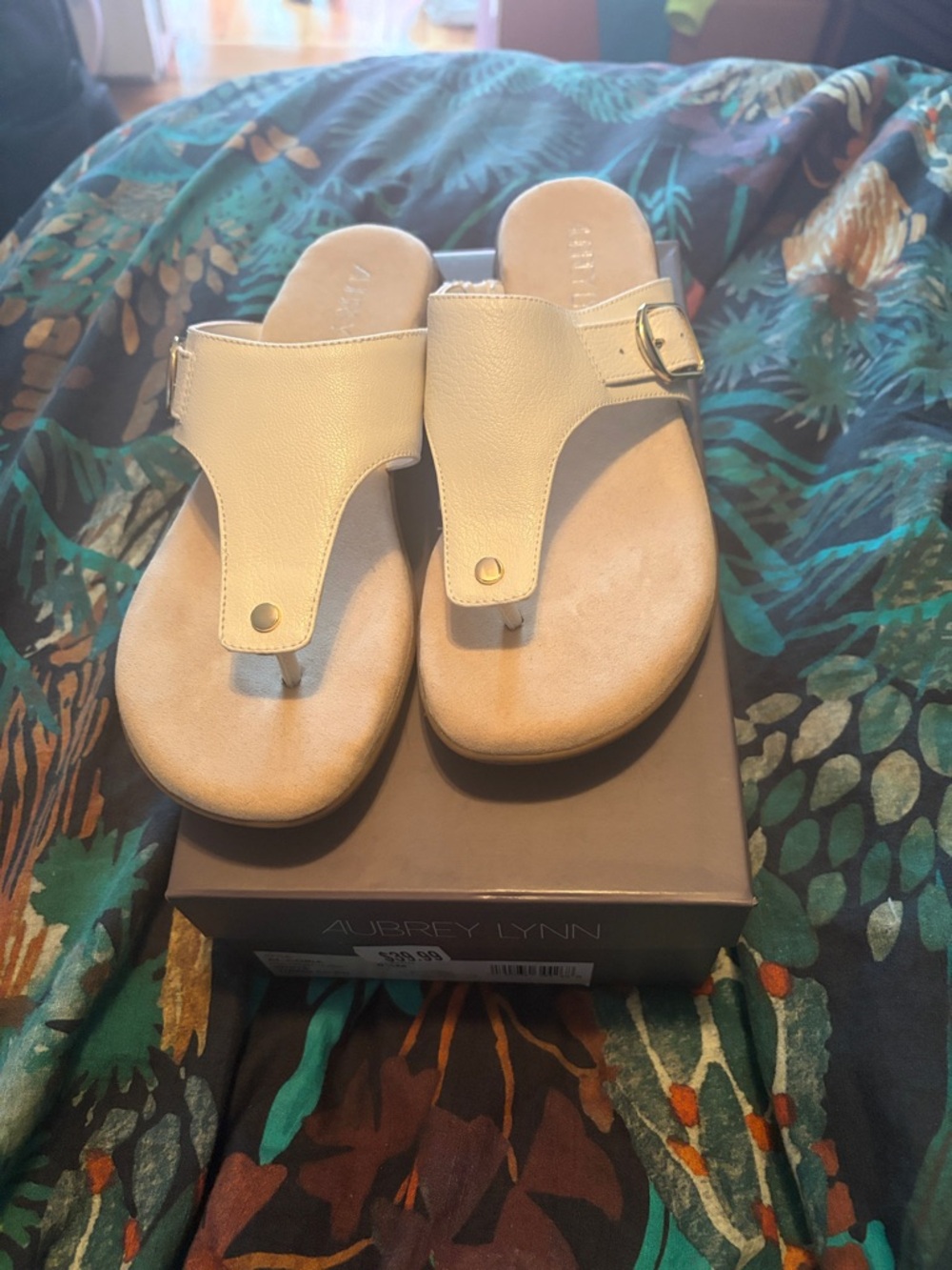 Aubrey Lynn Thong Sandals with Buckle